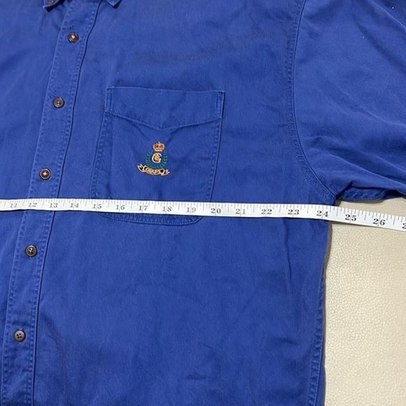 Chaps Ralph Lauren Blue Button Down Shirt Size: L - Picture 7 of 9